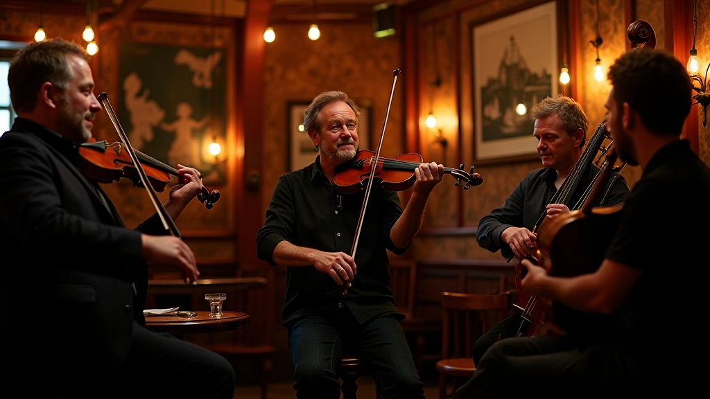 Celtic musicians performing traditional music