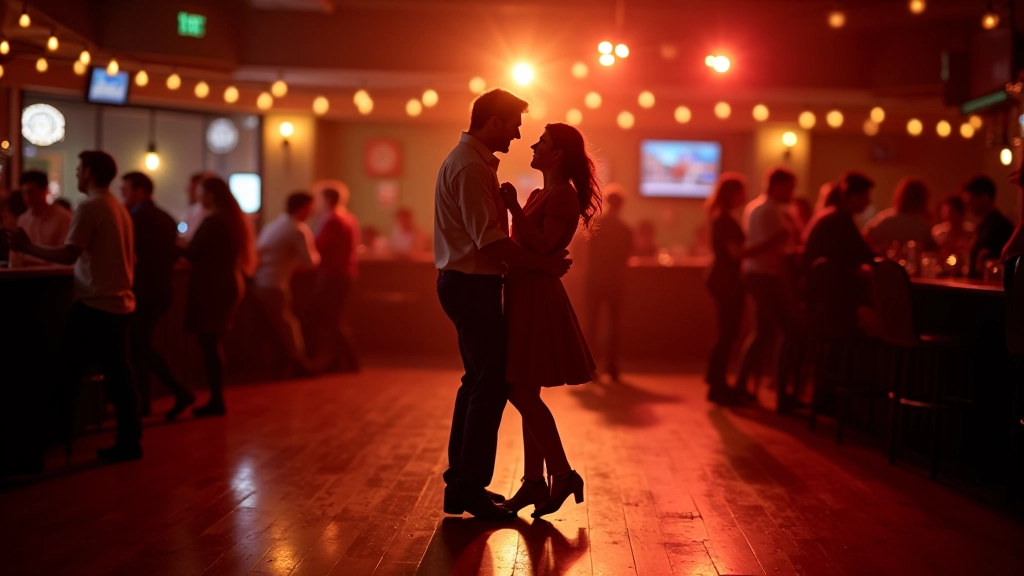 Lively dance floor with couples enjoying swing dancing at an Irish social event